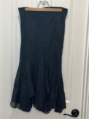 Allison Taylor Black Ruffled Maxi Dress
